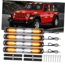 4pcs Strobe Lights for Trucks, Ultra Slim 24-LED Surface Mount Amber/White