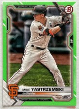 2021 Bowman MIKE YASTRZEMSKI #64 Neon Green Parallel 334/399 Atlanta Braves