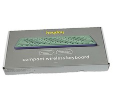 HEYDAY Compact Wireless Keyboard Mint Green Bluetooth USB Wireless Receiver, NEW