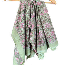 Cotton Sarong Warp - Block Printed Beach Wrap and Cover Up Pareo