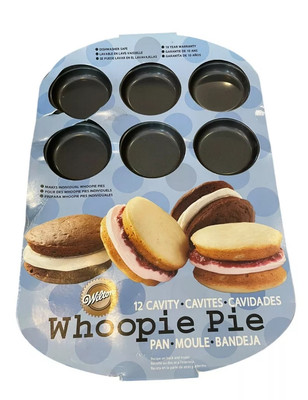Wilton: 12 CAVITY WHOOPIE PIE PAN #2105-0615  Non Stick - NEW 3'' Diameter Round