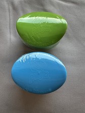 2 x Pringles Pop Box Snack Pot Pots Vintage Green and Blue New Sealed