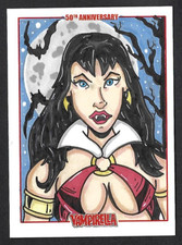 VAMPIRELLA 50th ANNIVERSARY (Dynamite 2019) SKETCH CARD by BOBBY BLAKEY