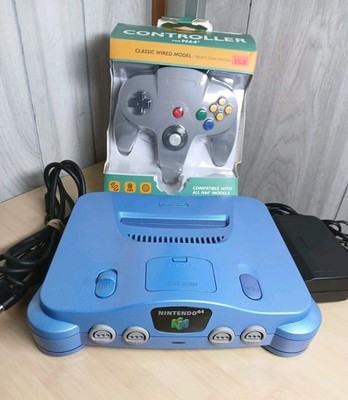 Nintendo 64 (Galaxy Blue!) Console & Controller Bundle w/Cables - N64 ...