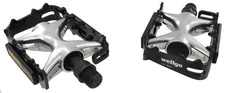 Wellgo LU964 Cycling Touring Bike Pedals Black/Silver 9/16" 100x70mm USA Shipper
