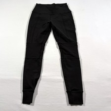Alo Yoga Goddess Leggings Womens Black Pull On Hi Rise Ribbed Stretch Logo Sz S