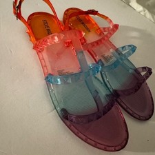 Steve Madden Multicolor Studded Jelly Ombr Sandals NWOT GIRLS 5