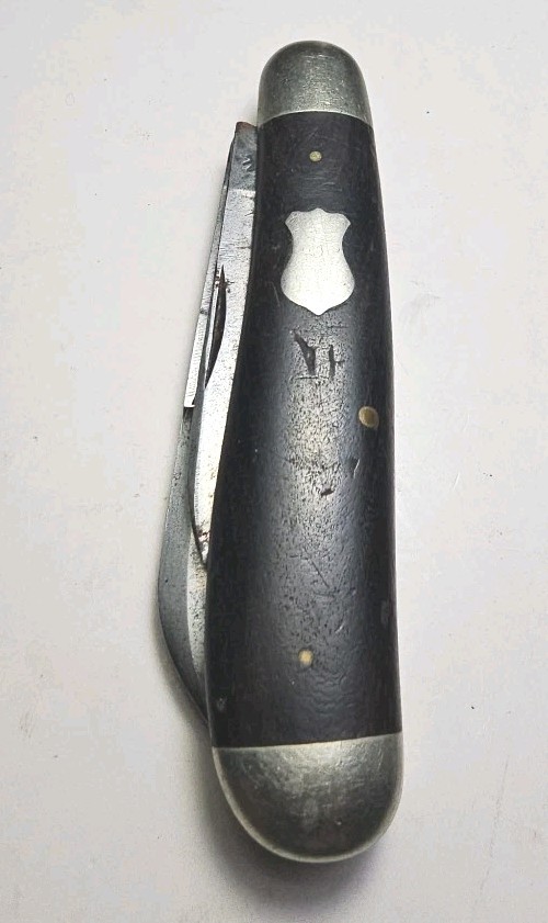 Rare Vintage Colonial C. 2 Blade Folding Pocket Knife With Wooden Handles