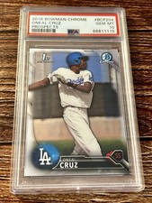 2016 Bowman Chrome Oneal Cruz #BCP204 Prospects PSA 10 Bowman First Rookie Card. rookie card picture