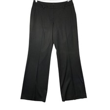Ann Taylor Loft Julie Pinstripe Dress Pants Womens 10 Black Grey Straight Leg