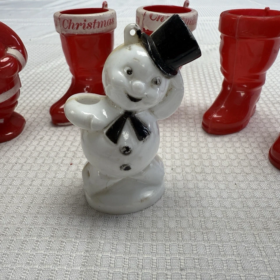 Rosbro Botas de Plástico Duro Muñeco de Nieve y Medias Adornos Años 40/50 Contenedor de Caramelos Foto 2 de 4