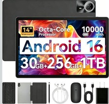 Tablet 14 inch Android 15 Tablet  30GB RAM 256GB ROM  1920  1200 IPS FHD  10000mAh