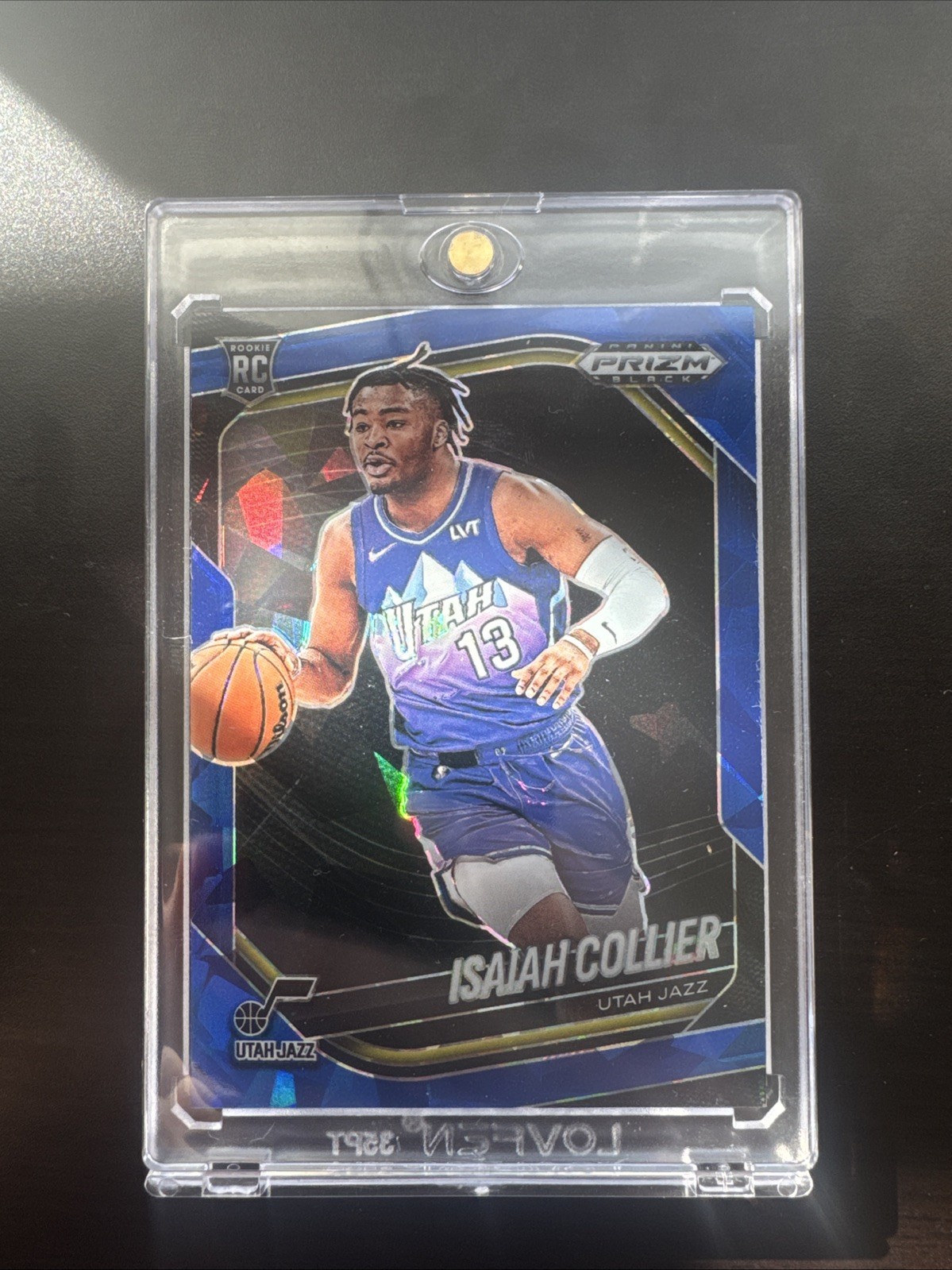 2024-25 Panini Prizm Black - Isaiah Collier Rookie  #32 Blue Ice /125 (RC)