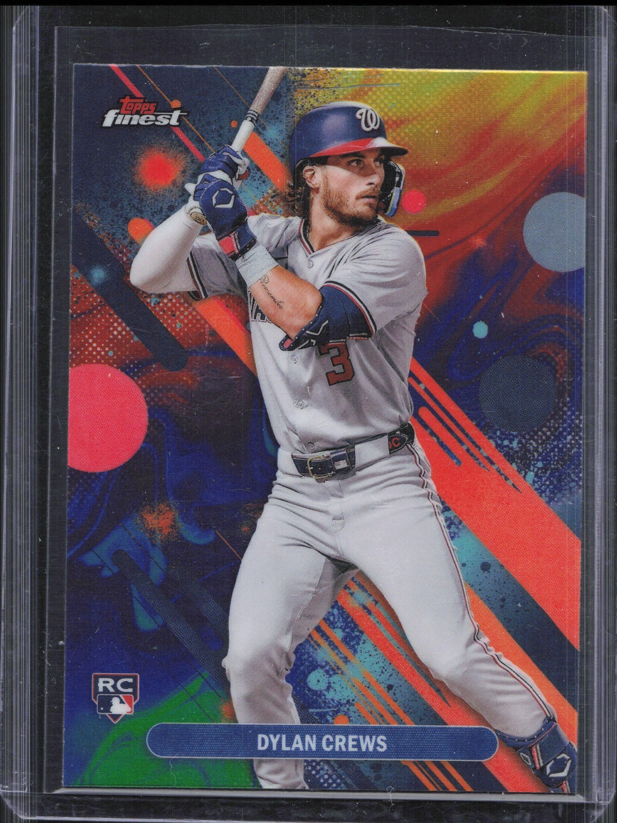 2025 Topps Finest Dylan Crews #34 Rookie Oil Spill Refractor SSP Nationals