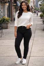 Levi  s Denizen Curvy Skinny Jeans Women 4S W27 L30 Black Stretch Mid Rise