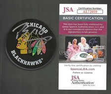 Patrick Sharp Signed Chicago Blackhawks Souvenir Puck JSA COA