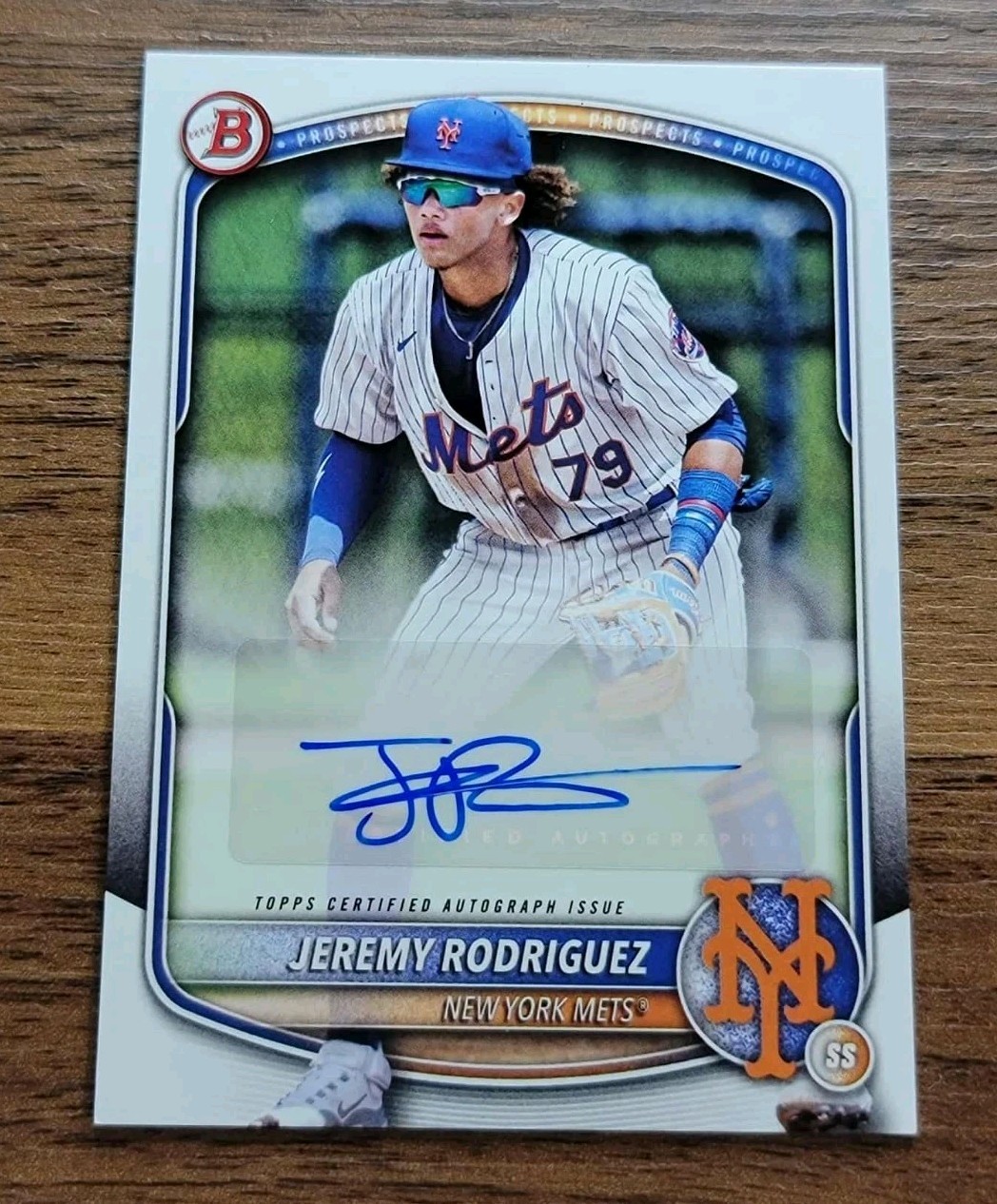 Jeremy Rodriguez 2025 Bowman Prospects Auto Paper Parallel #BPA-JR NY Mets