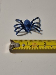 Miniature Spider Figure Blue Black Tarantula Creepy Bug
