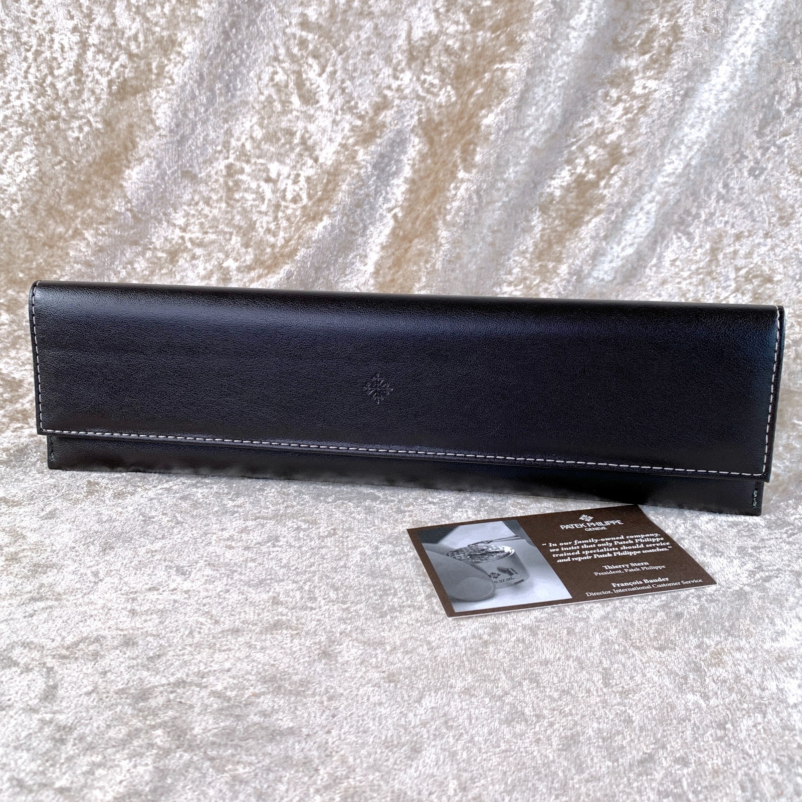Genuine Patek Philippe Dark Leather Watch Travel Case Carry Service Pouch