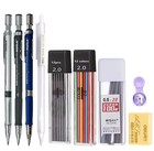 Mechanical Pencil Set 2.0 mm with 2B Black/ColorsLead Refill For Writing...