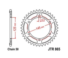 JT Steel Rear Sprocket 530 45T fits Yamaha FZR600R 1990-1999