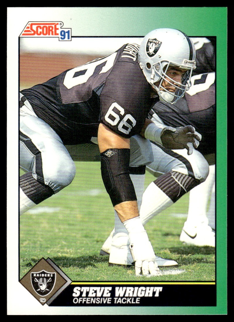 1991 Score Steve Wright RC Los Angeles Raiders #306 9506