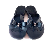 Guess Tutu Rhinestone Bow Flip Flop Bling Jewel Slip On Comfort Slide Women 6.5