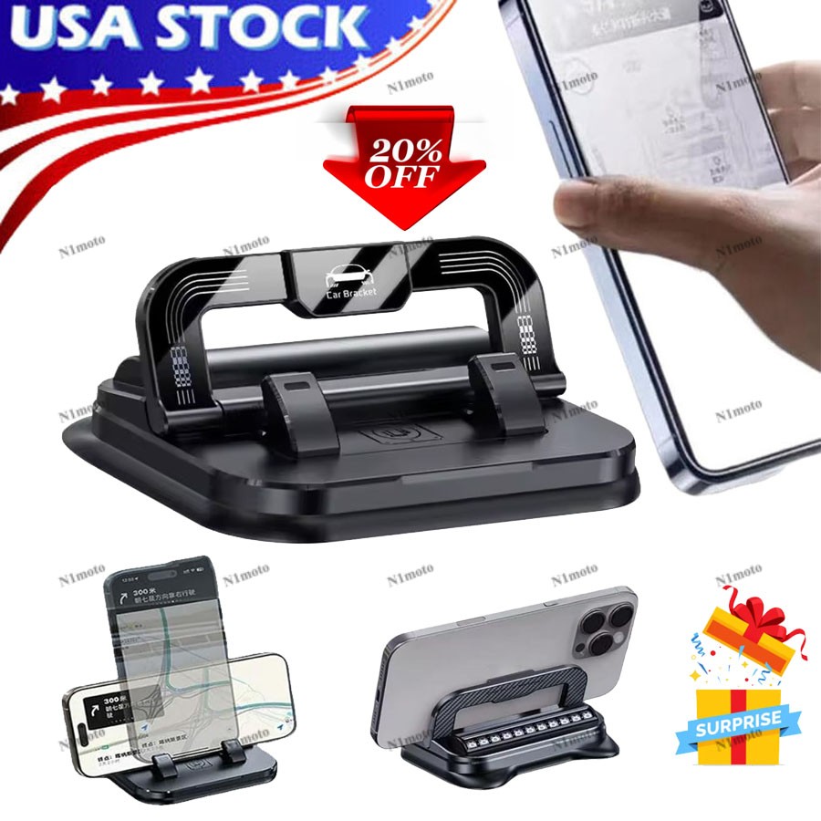 Car Phone Mount with Strong Suction Cup – 360 ° Rotation, Adjustable Viewing US-image