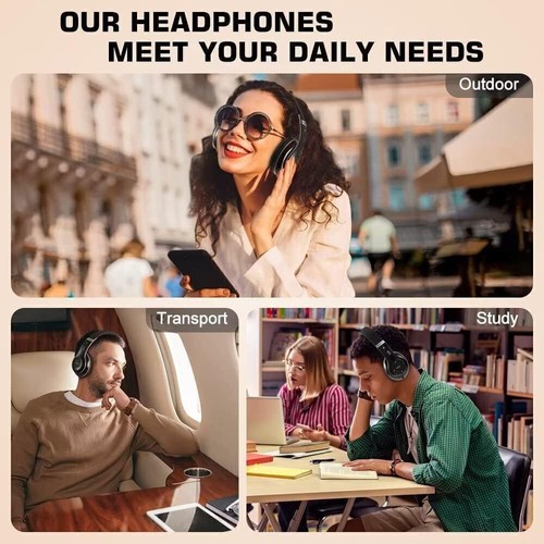 Cuffie Wireless Bluetooth Cancellazione del Rumore Stereo Auricolari Over Ear Auricolari - Foto 5 di 9