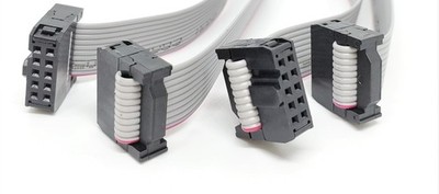 IDC 2x5 10P 2.54mm Female Connector Silver Grey Flat Ribbon Cable 50cm 2 PCS