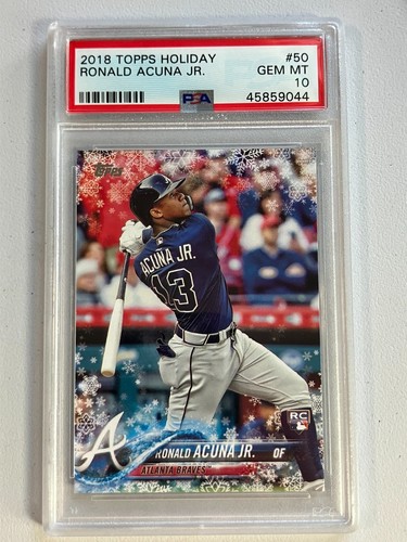 Topps 2018 Holiday RONALD ACUNA JR RC #HMW50 Atlanta Braves PSA 10