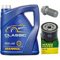 MotoröL Filter Set Mannol 10W-40 5 Liter + Schraube FüR Opel Movano Combi 1.9