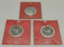 3 Wendell August Forge Christmas Ornament Lot 2 Wreaths 1 Snowman Aluminum