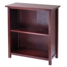 Winsome Wood Storage Shelf Walnut Closed Back Vertical Orientation 2-Shelves