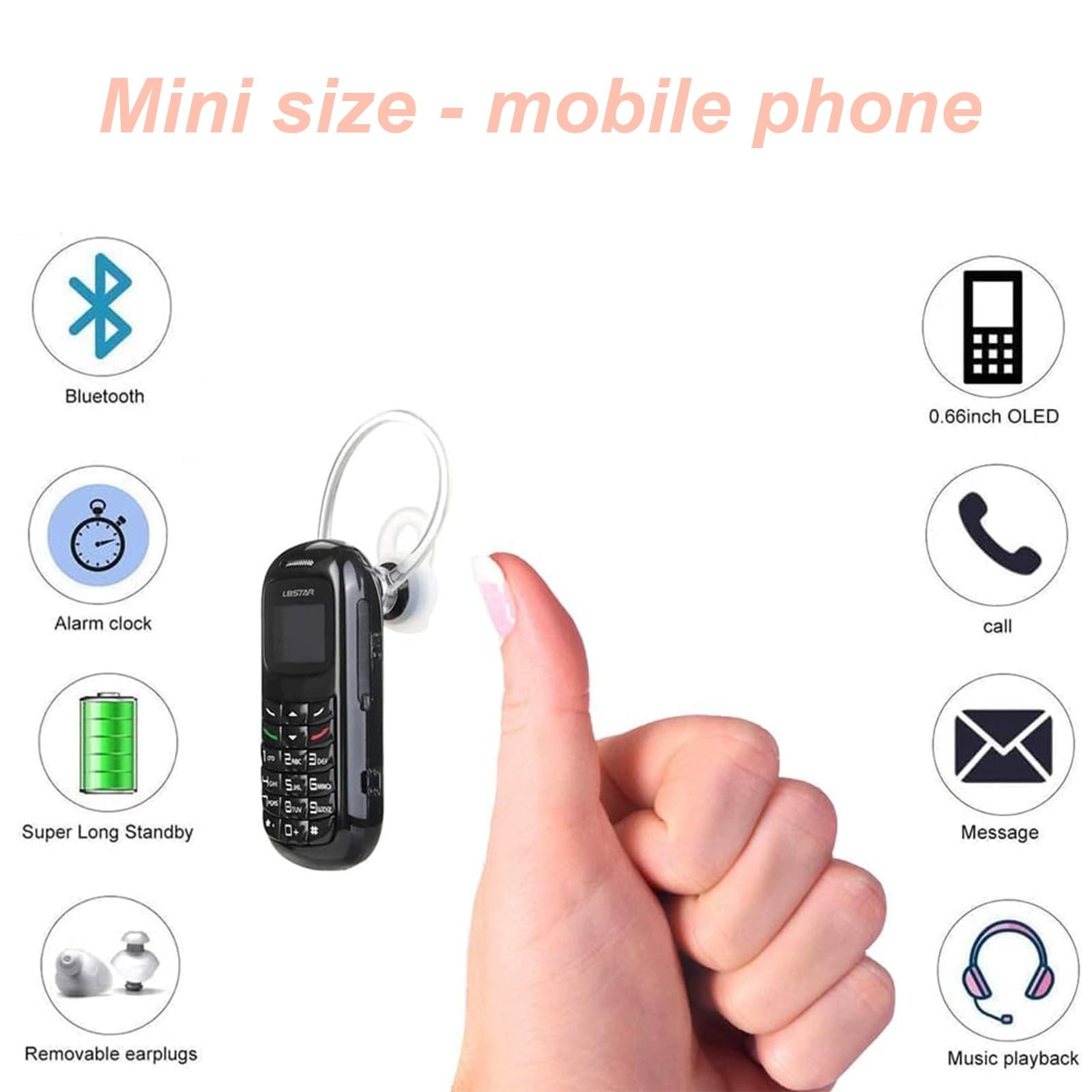 Mini téléphone portable de secours discret pour randonnée et sorties légères