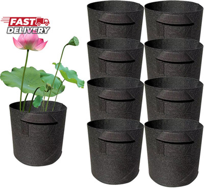 8Pack Lily Plant Pots for Pond, Thickened Nonwoven Plant Fabric Pots with Handle