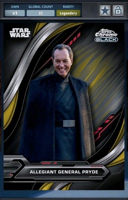50cc GENERAL PRYDE GOLD CHROME BLACK 24 LEGENDARY Topps Star Wars Card Trader
