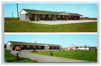 Postcard Clearview Motel c1950s Old Cars Paulding Ohio Chrome UNP