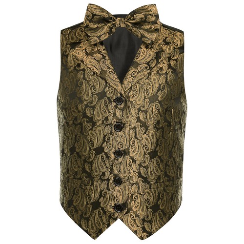 Boys Formal Wear Unrestricted Bow Tie Set Stylish Vest Button Closure Waistcoat - Picture 19 of 56
