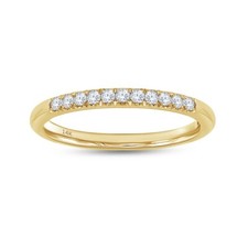1/6Ct Half Eternity Ring For Women Multicolor Lab Grown Gemstone 14K Yellow Gold