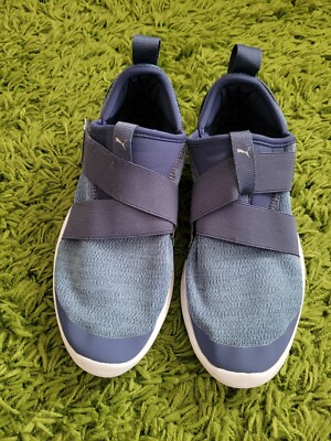 UK PUMA Dare Ac Athletic Blue and White Slip On Women Hook