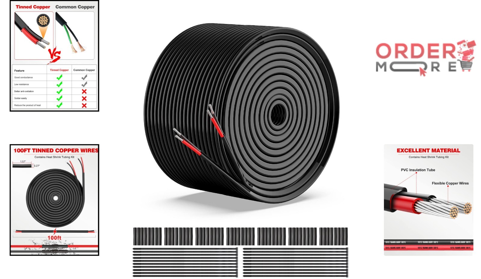 Versatile 16/2 Low Voltage Electrical Wire - 100FT for Automotive, Marine & More