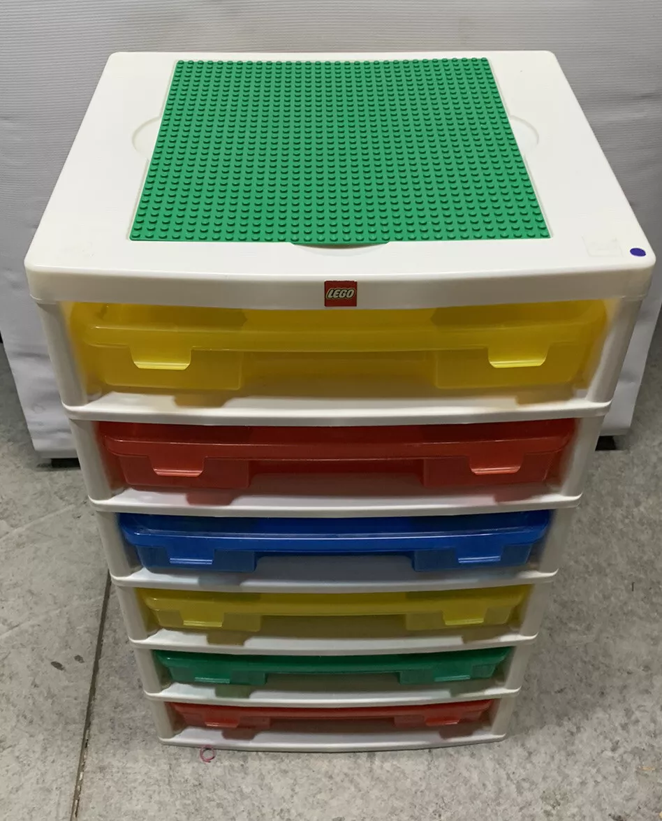 RETIRED - LEGO - Building Block Storage Tower w/6 Individual Container  Parts Bin