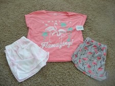 NEW NWT Carters girls size 4 pretty 3 piece flamingo pajamas