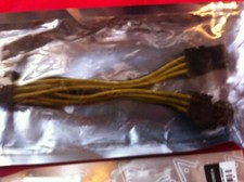 EVGA DUAL 6 PIN to 8 PIN PCI E GRAPHIC CARD POWER CABLE, ORIGINAL YELLOW BLACK