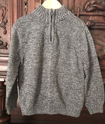 Dillards Greendog Cotton 1/4 Zip Size 4 Pullover Cotton Black White Sweater