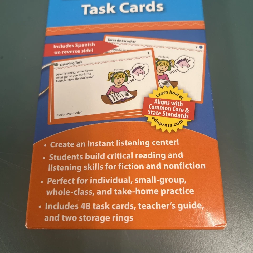 Literacy Center Task Cards, Listening Center Grade 2 48 cards Spanish Teaching - Image 2 of 4