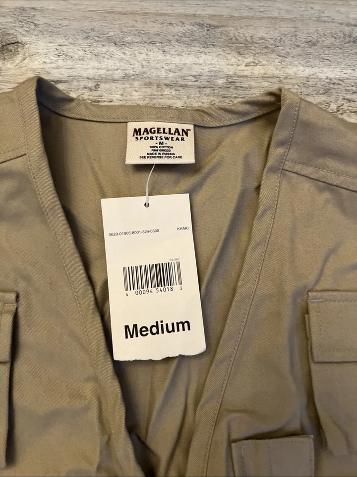Magellan Sportswear Fly Fishing Vest Khaki Medium NWT - Image 2 of 4
