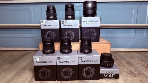 Samyang V-AF Prime Lens 24,35,45,75,100mm Lens, Anamorphic ,  Focus Adapter
