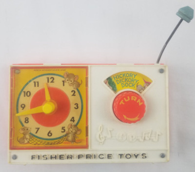 Fisher Price Toys 1971 Hickory Dickory Dock Radio Clock Working Broken Handle